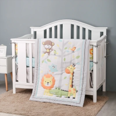 5-Piece Newborn Crib Bedding Set - Jungle Animals