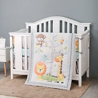 5-Piece Newborn Crib Bedding Set - Jungle Animals