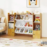 Kids Toy Storage and Bookshelf, Boxes and Open Shelves
