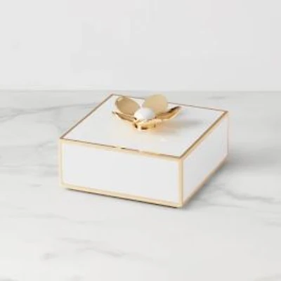 Make it Pop Floral Jewelry Box by Kate Spade - White and Gold