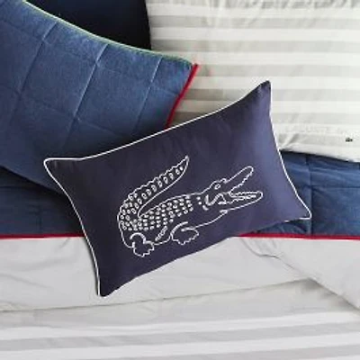 Lacoste Pinstripe Croc Breakfast Cushion by Lacoste