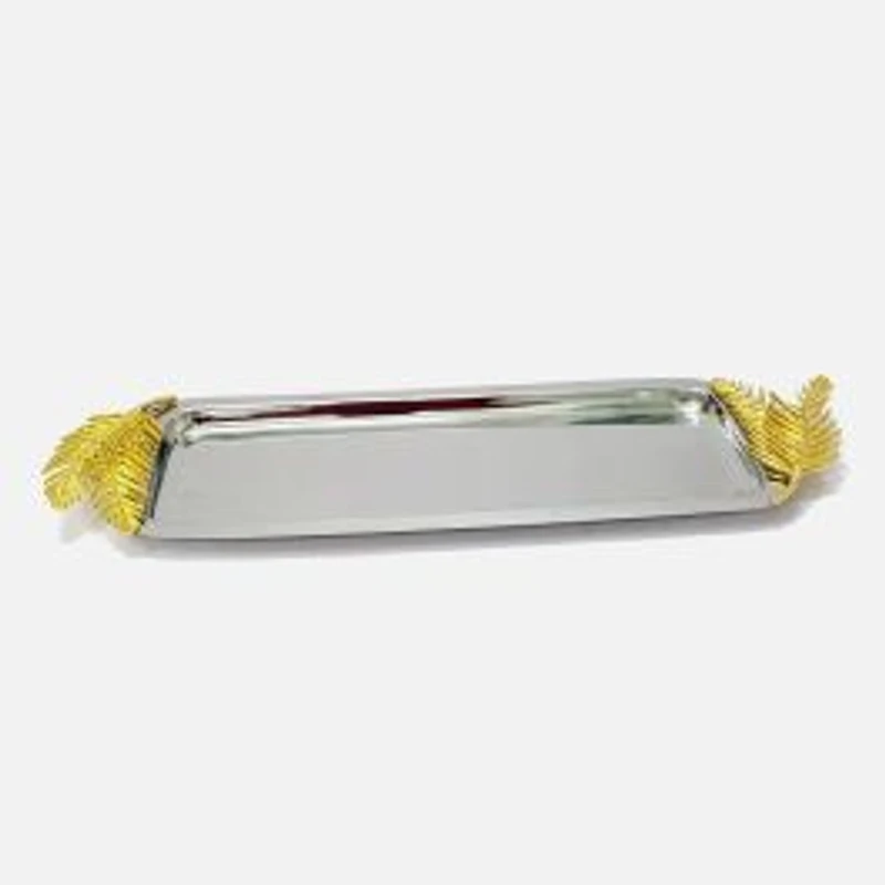 Elegance Gold Fern Rectangular Tray