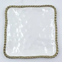 Elegance Gold Bead Square Appetizer Plate