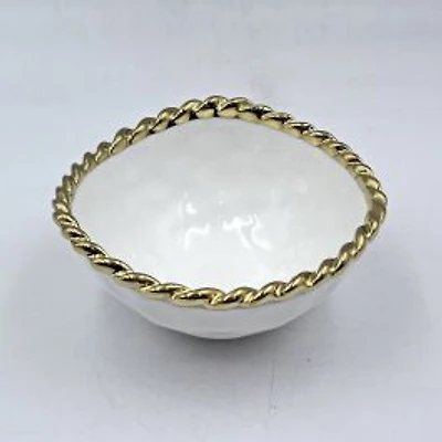 Elegance Gold Bead Small Snack Bowl - 5.25"