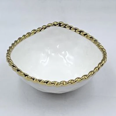 Elegance Gold Bead Medium Snack Bowl - 6.5"