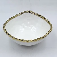 Elegance Gold Bead Medium Snack Bowl - 6.5"