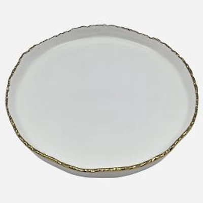 Plat creux avec bordure dorée - 9,5 po