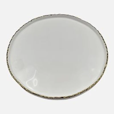 High Rim Plate With Gold Rim