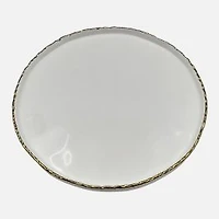 High Rim Plate With Gold Rim