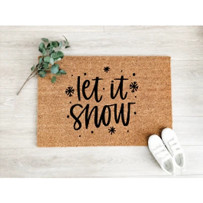 Let It Snow Coir Doormat