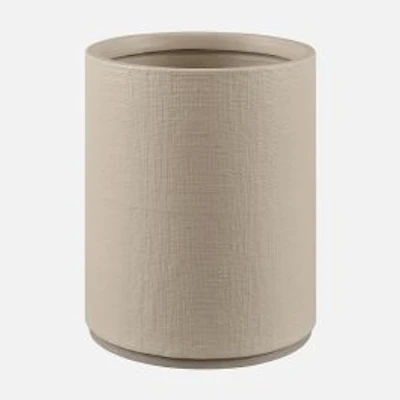 Cedar & Rose Linen Ceramic Wastebasket
