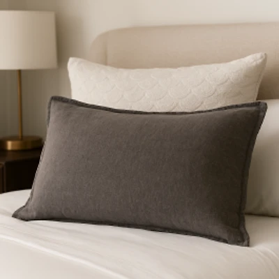 Linen Stone Wash Pillow Sham - Charcoal