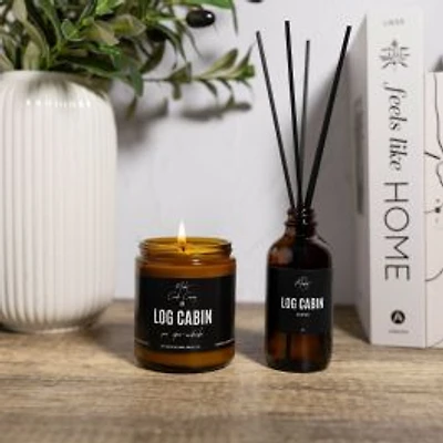 Log cabin candle and reed - Duo