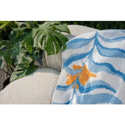 Golden Stream Throw - Blue White