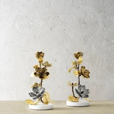 Set of 2 Vintage Bloom Candle Holders by Michael Aram
