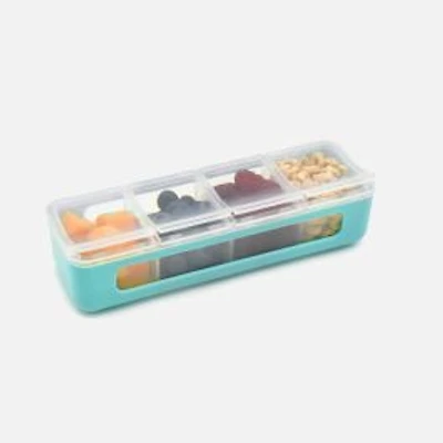 Melii Snackle Box, 4 Separate Compartments with Lids
