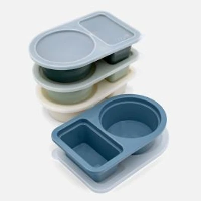 Meal Prep Double Compartment Container for Snacks, Set of 4 - assorted