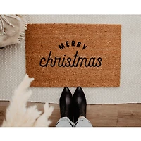 Merry Christmas Curved Coir Doormat