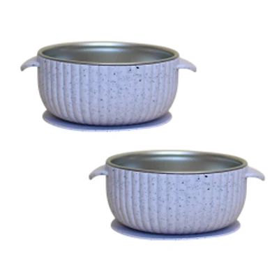Stainless and silicone suction bowl - Pack of 2