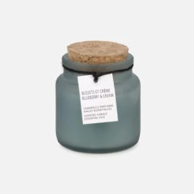 Blue Glass Candle - Blueberry Cream