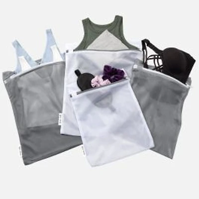 N&T Mesh Wash Bag Set, 4 pieces - White/Grey