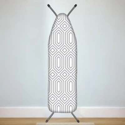 Neat & Tidy Ironing Board Cover Geometric Pattern White and Silver