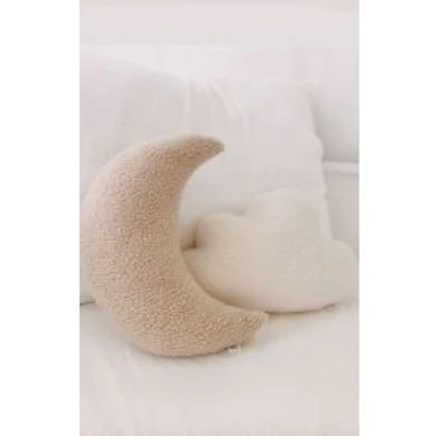Moon and Cloud Cushions, Set of 2 - White and Beige