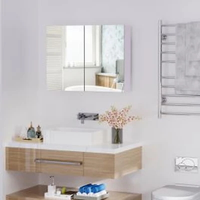 Bathroom Mirror Cabinet with Storage Shelves