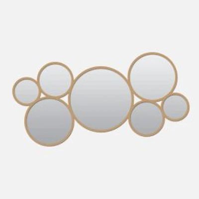 Multi Round Metal Mirror - Gold