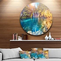 Turquoise Water and Sunny Beams Round Wall Art