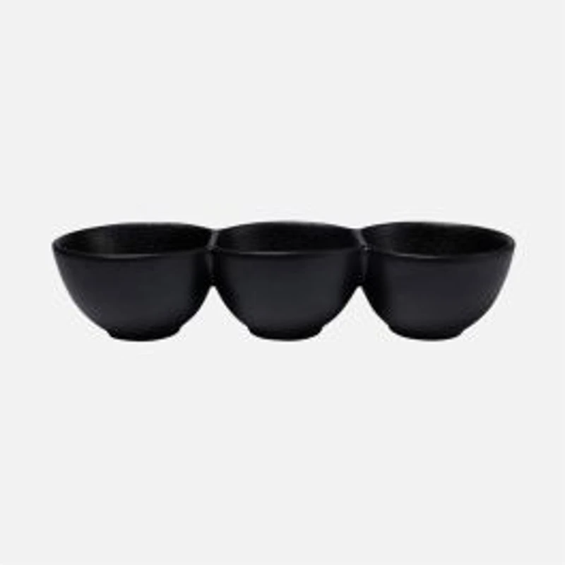 Maxwell & Williams Caviar Black 3-Section Serving Bowl