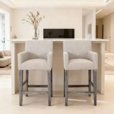Ensemble de 2 tabourets de comptoir 26 po gris charbon