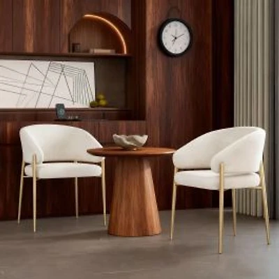 Set of 2 Modern Fabric Upholstered Dining Chairs