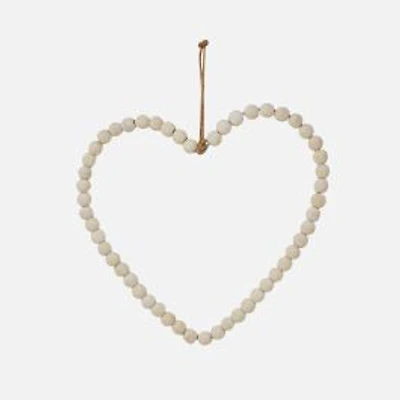 Hanging Heart with Wood Beads