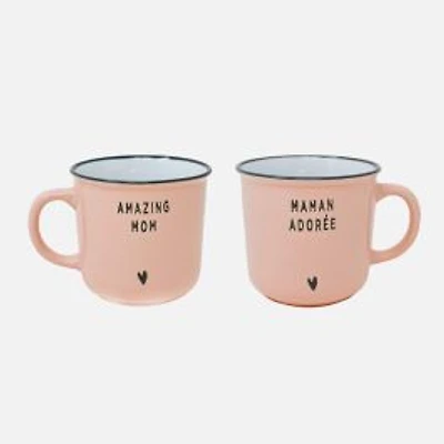 Tasse texte « Maman Adorée » assorti