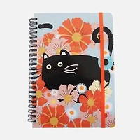 Notebook Hardcover Flowers & Cats 80 Sheets