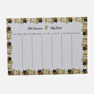 Weekly Planner Flowers & Cats - 52 Sheets