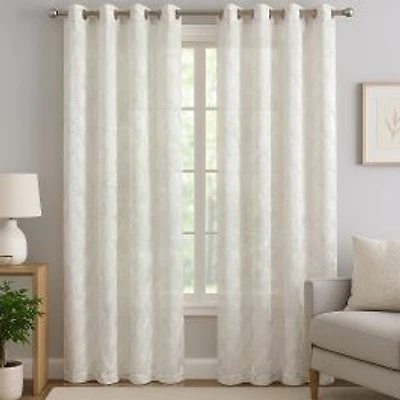 Osaka Semi Sheer Embroidered Grommet Panel