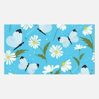 Coir Mat - Blue, Daisies