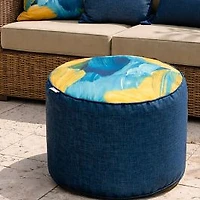 Azure Pouf - Multi/Blue