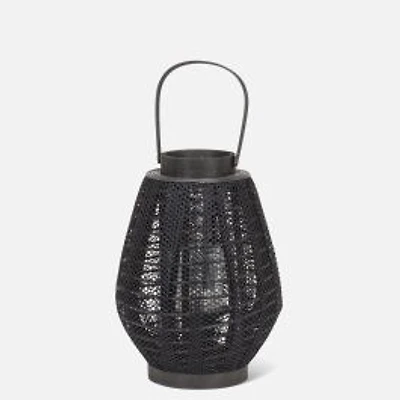 Small Barrel Lantern with handle, 12" - Black