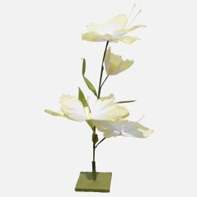 Paper Butterfly and Flower Stand, 39" - Yellow