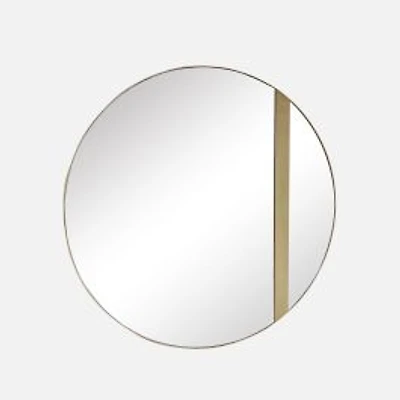 Oulette Round Frame Mirror with Champagne Stripe - 24
