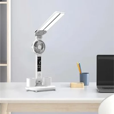 Persa Desk Lamp with Fan - White