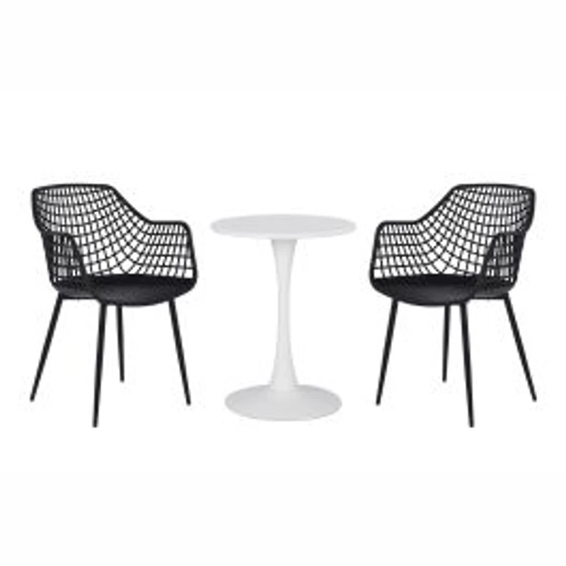Patioflare Kana Patio Bistro Set, Black