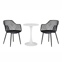Patioflare Kana Patio Bistro Set, Black
