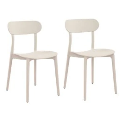 Patioflare Stacking Chair Set, Cream, 2-Pack