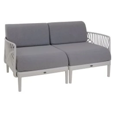Patioflare Leaf Modular Love Seat Patio Sofa, Grey