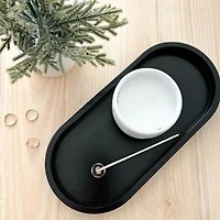 Large Black Bamboo Oval Platter by Natural Living