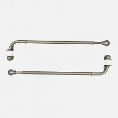 Pewter Swing Arm Curtain Rod Set